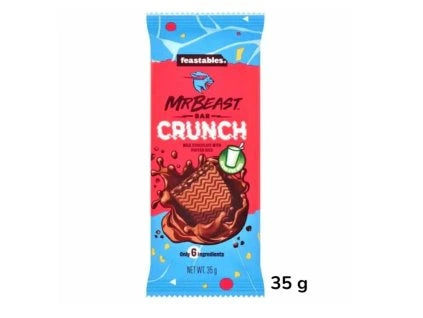 MRBEAST CRUNCH MILK CHOCOLATE BAR WITH PUFFED RICE 35G USA