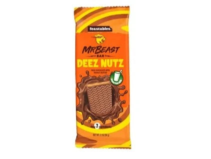 MRBEAST DEEZ NUTS CHOCOLATE BAR WITH MILK CHOCOLATE AND PEANUT BUTTER 35G USA